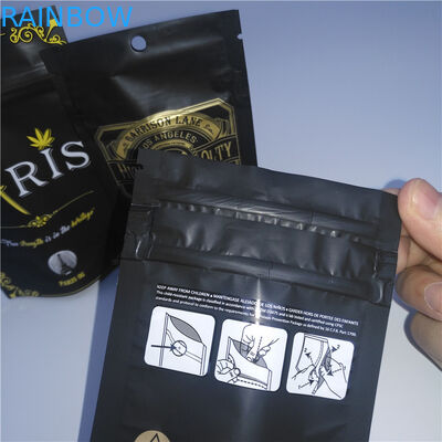 Matowe ziołowe opakowanie kadzidła z nadrukiem Mylar foliowe opakowanie zabezpieczające przed dziećmi Ziplock