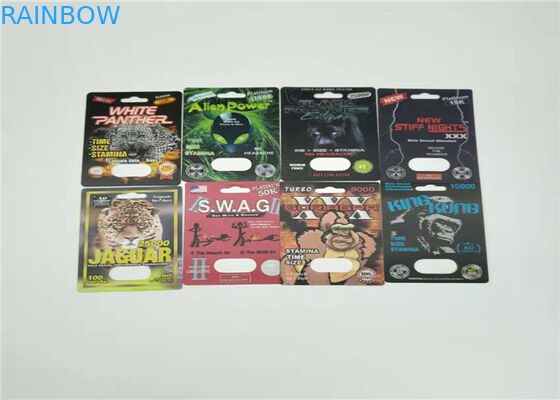 Wodoodporne opakowanie na blister Rhino 99 50k Męskie tabletki wzmacniające Efekt 3D Włóż kartę