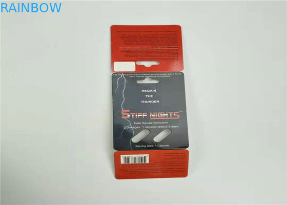 Pigułka Medycyna Dwie kapsułki Blister Opakowanie karty Rhino 69 Karta z plastikową pokrywką Butelka