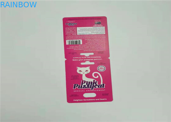 Jeden zestaw Sex Pill Papierowe opakowanie kartonowe Czerwony Sliver Rhino V7 Blister Karta niestandardowa