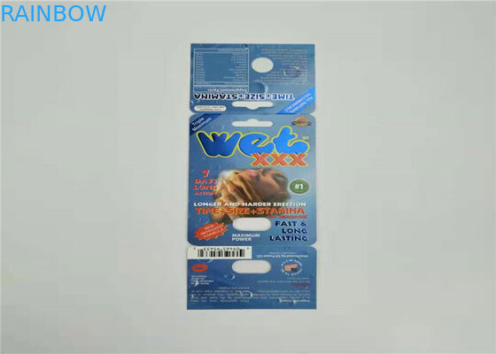 Jeden zestaw Sex Pill Papierowe opakowanie kartonowe Czerwony Sliver Rhino V7 Blister Karta niestandardowa