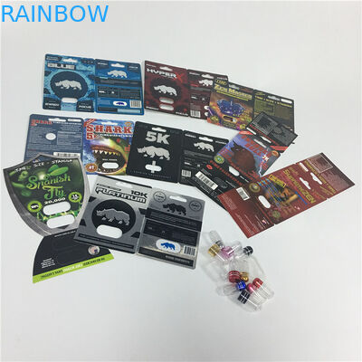 Druk jedwabny Opakowanie blistrowe Męskie leki wzmacniające Rhino Sex Pills Niestandardowe logo