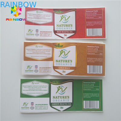 Zakraplacz Etykiety termokurczliwe Naklejki farmaceutyczne Fiolka Szklana butelka 30 ml na sterydy