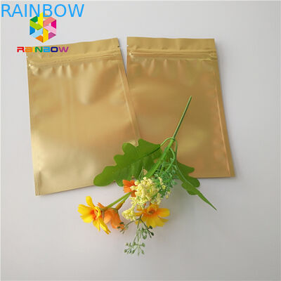 Matowe błyszczące plastikowe torby Ziplock Opakowanie Saszetka z metalicznej złotej folii do Cbd Kratom