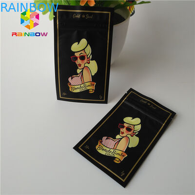 Resealable Custom Ziplock Bags 1G Mylar Pouch Smell Proof CBD Hemp Weed Packaging