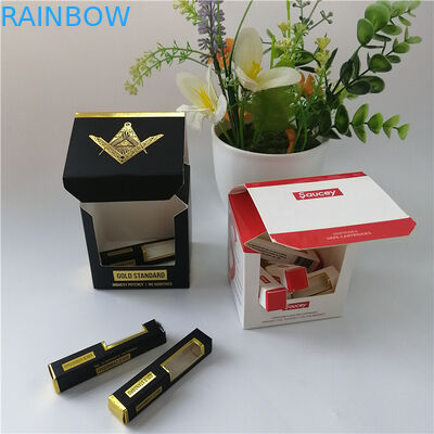 Opakowanie z przezroczystego okna Pudełko papierowe Tłoczenie folią na gorąco Logo drukowane do pakowania prezentów / kosmetyków