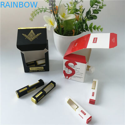 Opakowanie z przezroczystego okna Pudełko papierowe Tłoczenie folią na gorąco Logo drukowane do pakowania prezentów / kosmetyków