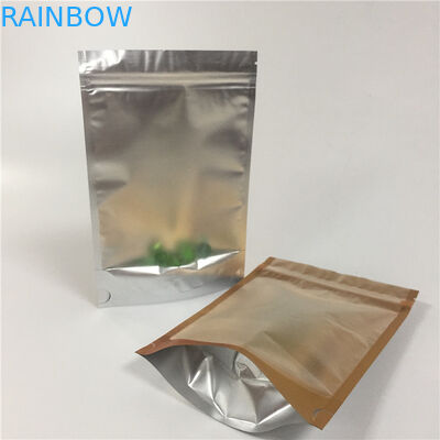 Laminowana folia aluminiowa Zamek z blokadą Torba Stojak Etui Przezroczysty boczny dowód wilgoci