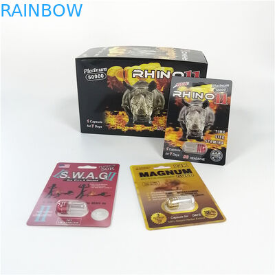 Red Rhino 69 Powiększanie penisa Kapsułki Jar Bullet Sex Pills Plastikowe opakowanie medyczne