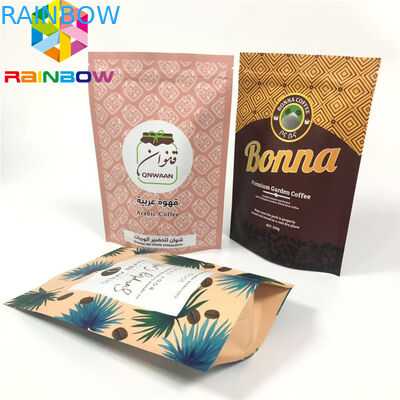 Niestandardowe drukowane stojące torebki z suwakiem Opakowania na kawę do recyklingu z zaworem