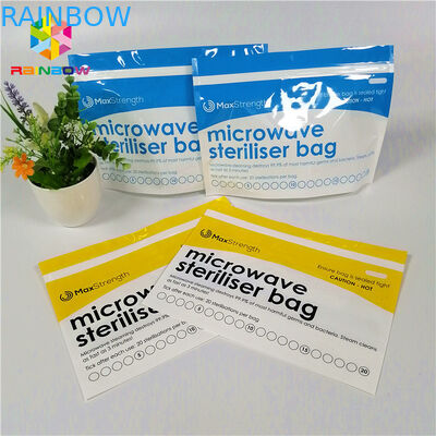 Plastikowe sterylizatory mikrofalowe Stand Up Zipper Pouch Torby na podajnik / butelkę dla niemowląt