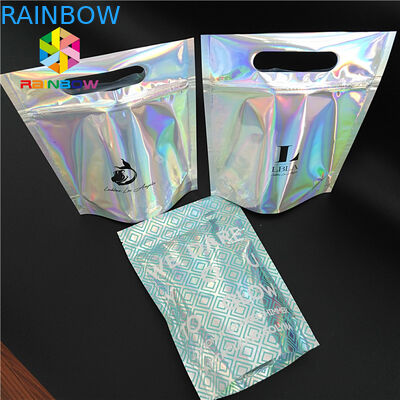 Odzież do bikini Plastikowa torebka Opakowanie Hologram Materiał 3D Stand Up Bag z zamkiem