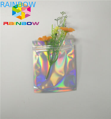 Mylar Hologram Zipper Dostosowane torby papierowe do produktów kosmetycznych z klejem do rzęs