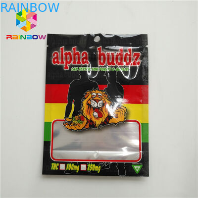 Druk UV woreczek foliowy Opakowanie odporne na zapach Mylarowe torby na ciastka Zamykane, stojące, zapinane na zamek torby foliowe