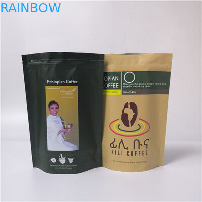 Torebka do herbaty z folią aluminiową do recyklingu Stojąca torebka Dostosowany kolor z zamkiem błyskawicznym wielokrotnego użytku