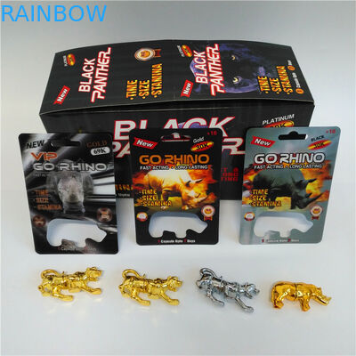 Go Rhino Men Enhancement Pigułka Opakowanie blistrowe z butelką Blister z kształtem Rhino