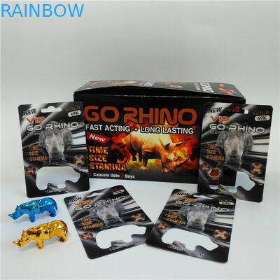 Rhino Figure Blister Container 3D Folding Cards Male Ehancement Rhino Pill Opakowanie Kartonik