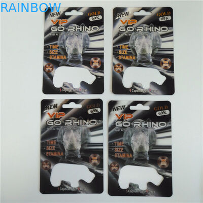 Rhino Figure Blister Container 3D Folding Cards Male Ehancement Rhino Pill Opakowanie Kartonik