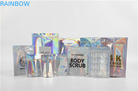 Holograficzne stojące torebki foliowe Folia aluminiowa Mylar Ziplock na prezenty / kosmetyki