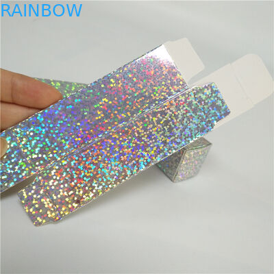 Holograficzne opakowania kartonowe o wymiarach 2,5 x 2,5 x 8,5 cm Opakowania kosmetyczne na błyszczyk