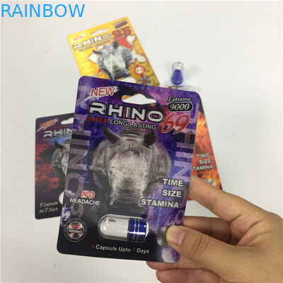 Blister Kapsułka Pojemnik Wydajność seksualna Tabletki Opakowanie Kartki Dostosowany druk