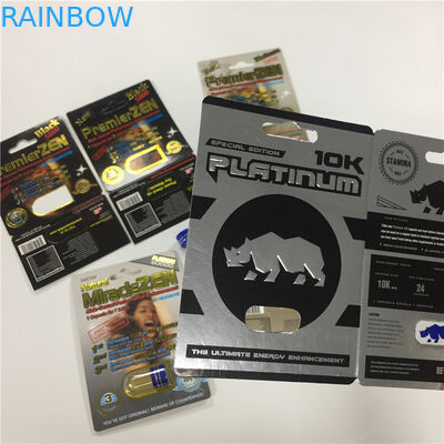 Blister Kapsułka Pojemnik Wydajność seksualna Tabletki Opakowanie Kartki Dostosowany druk