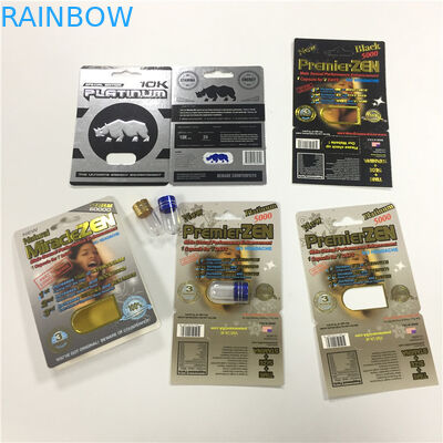 RHINO 8/11/25 Wyświetl Opakowanie z blistrami Opakowanie męskie Zwiększenie wydajności Pigułki 3d Pusty pojemnik