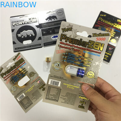 RHINO 8/11/25 Wyświetl Opakowanie z blistrami Opakowanie męskie Zwiększenie wydajności Pigułki 3d Pusty pojemnik