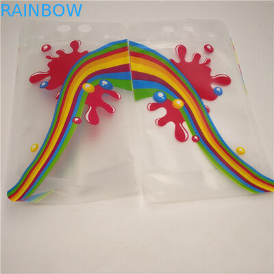 Przezroczyste torby z dolnym mlecznym sokiem, wytrzymałe stojące torebki foliowe z uchwytem