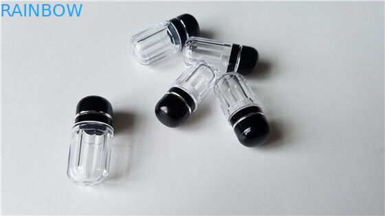 Przezroczysta plastikowa pigułka Pojemniki na kapsułki bez nosorożca Kolorowe metalowe nasadki na karty 3D