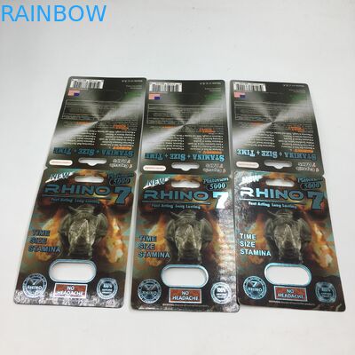 Rhino 7 5000 Kapsułka Opakowanie blistrowe Papier 3D Pudełko z tabletkami męskimi
