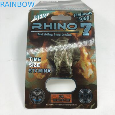 Rhino 7 5000 Kapsułka Opakowanie blistrowe Papier 3D Pudełko z tabletkami męskimi