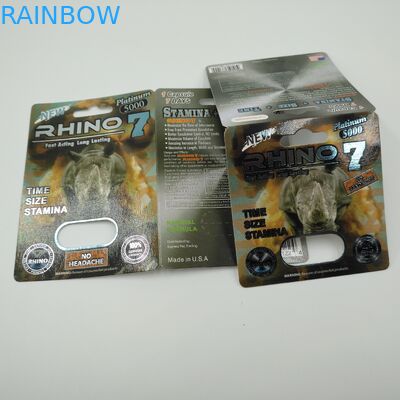 Rhino 7 5000 Kapsułka Opakowanie blistrowe Papier 3D Pudełko z tabletkami męskimi