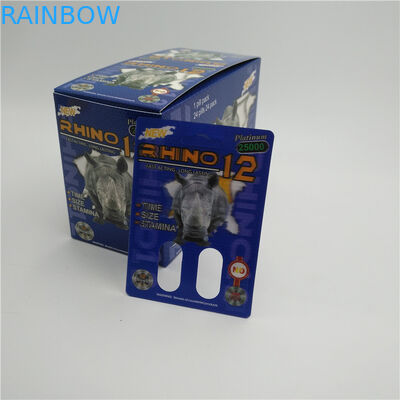 Rhino Series 3D Blister Card Opakowanie Rhino 9K / 7/12 Do męskiej kapsułki wzmacniającej pigułki