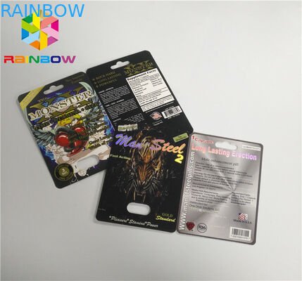 Wsuń Blister Włóż kartę Męskie tabletki wzmacniające Pakowanie Wykończenie powierzchni 3D