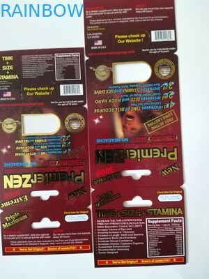 Mężczyzna Moc Seksualny wyświetlacz 3D Papierowe pudełko Premier Zen Efekt 3D Blistry na tabletki