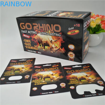 Go Rhino 3D Card Male Enhancement Pills Packing, Sex Pill Capsule Packing Recycled