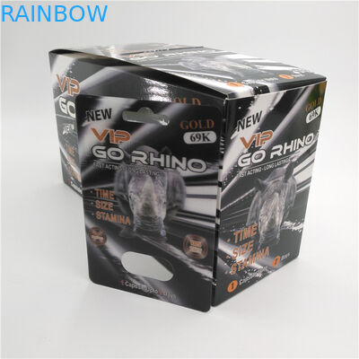 Go Rhino 3D Card Male Enhancement Pills Packing, Sex Pill Capsule Packing Recycled