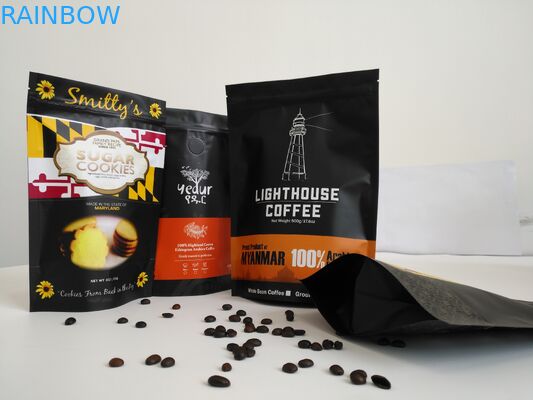 Wklęsłodrukowe torby z folii aluminiowej, mielone stojące torby na suwak z zaworem