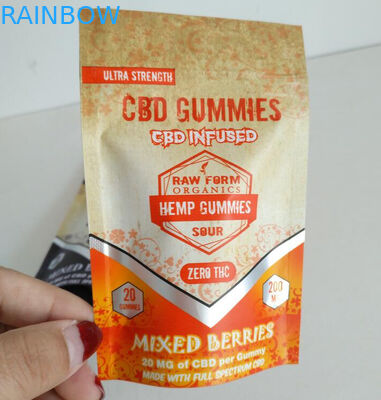 Druk cyfrowy Szczelne torby z zamkiem błyskawicznym Folia aluminiowa Gumowe małe torebki CBD