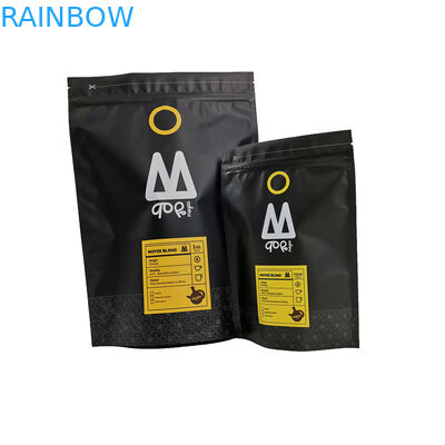 Black Stand Up Tea Packaging Pouch MOPP VMPET PE Coffee K Bag Customized Size