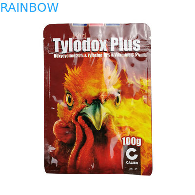 Trójstronna zgrzewająca torebka z folii aluminiowej Matowa 100g Pakowanie herbaty / kurczaka z karmą dla zwierząt