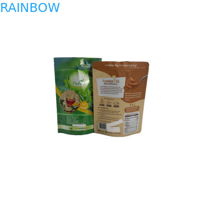 Pusty plastikowy woreczek z folią aluminiową Ziplock Stand Up wielokrotnego użytku zgrzewana ekologiczna herbata zielona