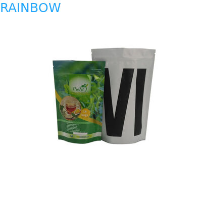 Pusty plastikowy woreczek z folią aluminiową Ziplock Stand Up wielokrotnego użytku zgrzewana ekologiczna herbata zielona