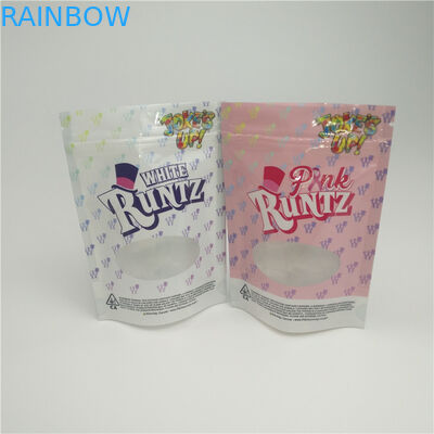 Odporna na zapach ziołowa torba do pakowania Torba Ziplock z okienkiem do gumowego opakowania konopnego CBD