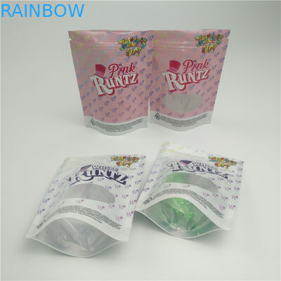 Odporna na zapach ziołowa torba do pakowania Torba Ziplock z okienkiem do gumowego opakowania konopnego CBD