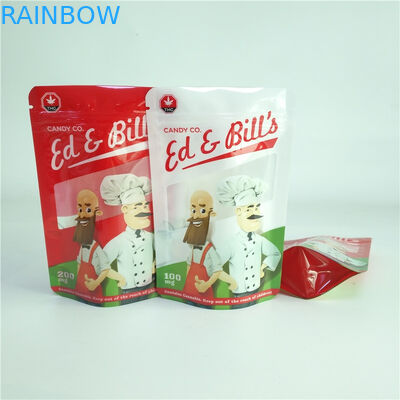 Druk cyfrowy 100 mg worek do pakowania cukierków Gumowy pokrowiec CBD z przezroczystym okienkiem