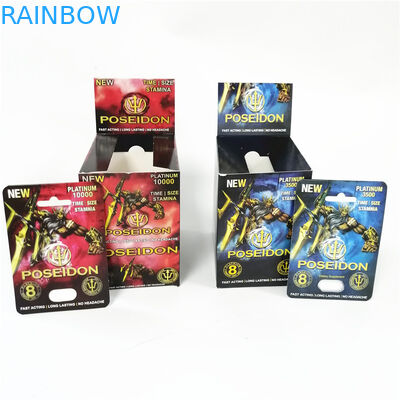 Wyświetl niestandardowe drukowanie kart papierowych męskie wzmacniacze sprawności seksualnej Pudełko na karty Poseidon