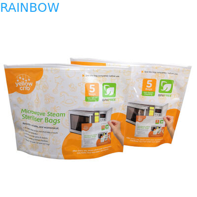 Worki do sterylizacji mikrofalowej wielokrotnego użytku do pielęgnacji niemowląt bez BPA z zamkiem błyskawicznym