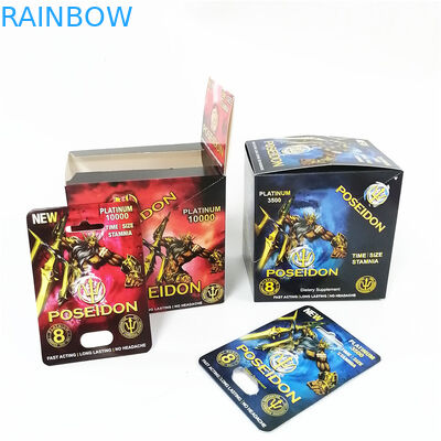 Rhino Blister Card Męskie suplementy seksualne Opakowania na tabletki dla mężczyzn Wzmocnienie tabletki na głowę Pojemnik na kapsułki